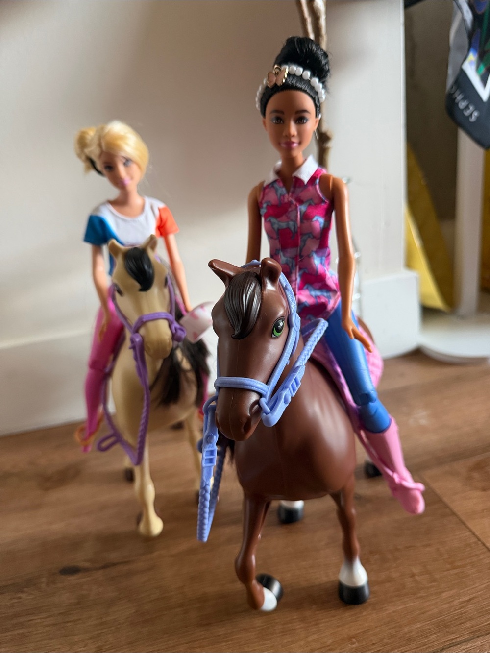 Barbie Riding Duo with Brown and Cream Horses